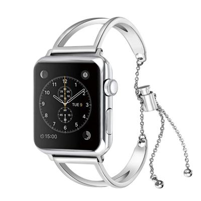 Letter V vorm armband metalen polshorloge band met roestvrijstalen gesp voor Apple Watch serie 3 & 2 & 1 38mm (zilver)
