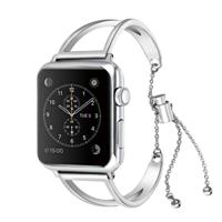 Letter V vorm armband metalen polshorloge band met roestvrijstalen gesp voor Apple Watch serie 3 & 2 & 1 38mm (zilver) - thumbnail