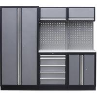 Kunzer WESS1 Werkplaats module 1 met roestvrijstalen werkblad (b x h x d) 2275 x 2000 x 458 mm - thumbnail