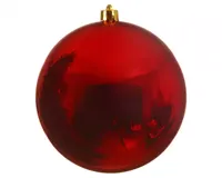 Decoris grote kerstbal glans kerstrood 20cm - thumbnail