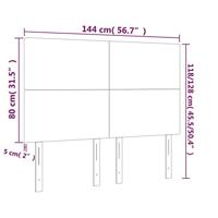 Hoofdbord LED 144x5x118/128 cm stof donkergrijs - thumbnail