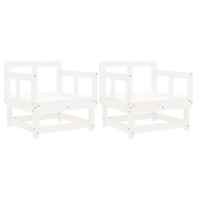 Tuinstoelen 2 st massief grenenhout wit