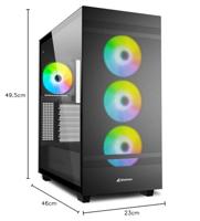Sharkoon Rebel C50 Black RGB midi tower behuizing - thumbnail