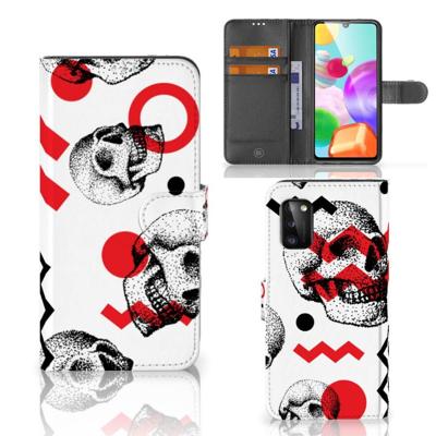 Telefoonhoesje met Naam Samsung Galaxy A41 Skull Red