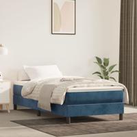 Boxspring bed 90x200 cm fluweel donkerblauw - thumbnail