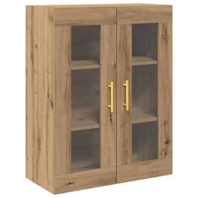 Wandkast artisanaal eikenkleurig 69.5 x 34 x 90 cm Bewerkt hout