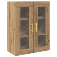Wandkast artisanaal eikenkleurig 69.5 x 34 x 90 cm Bewerkt hout - thumbnail