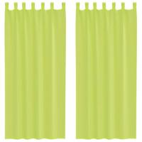 Gordijnen voile met lipje Top 2 st Appelgroen - thumbnail