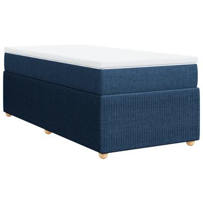 Boxspring met matras stof blauw 90x190 cm - thumbnail