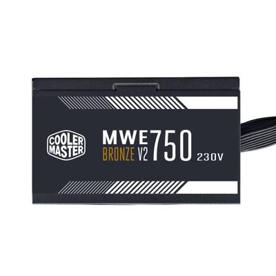 COOLER MASTER MWE Bronze 750W V2 - Voeding 750W - 230V (Certified 80 Plus Bronze 5 jaar garantie) Platte kabels zwart