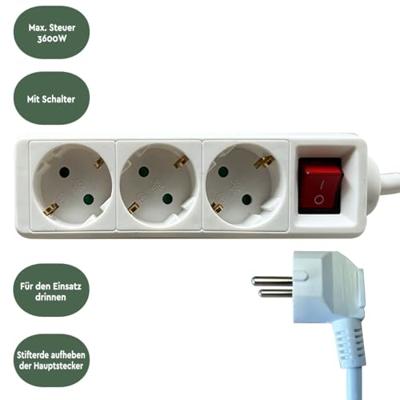 Stekkerdoos BRASQ 3 voudig 3 meter wit