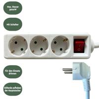 Stekkerdoos BRASQ 3 voudig 3 meter wit - thumbnail