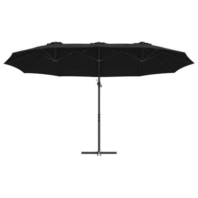 Tuin Cantilever Parasol met slot Zwart Large Poedergecoat staal