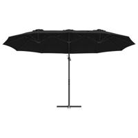 Tuin Cantilever Parasol met slot Zwart Large Poedergecoat staal - thumbnail