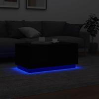 Salontafel met LED-verlichting 90x50x40 cm zwart - thumbnail