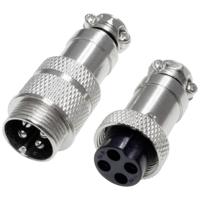 Pollin 453562 Ronde connector Stekker, Bus Totaal aantal polen: 4 1 set(s) - thumbnail