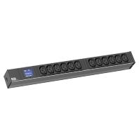 Bachmann 800.2055 19 inch Stekkerdoos voor patchkast 1 HE Apparaatcontactdoos C13 10A Zwart - thumbnail
