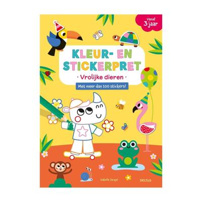 Deltas Kleur- en stickerpret - vrolijke dieren