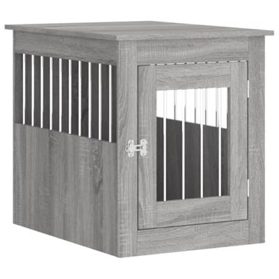VidaXL Hondenbench 55x75x65 cm bewerkt hout grijs sonoma