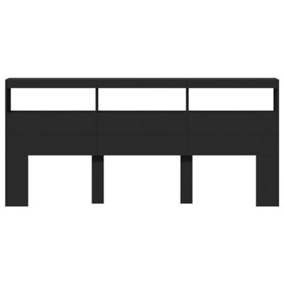 Hoofdbordkast met LED-verlichting 220x17x102 cm zwart Hoofdbordkast met LED-verlichting 220x17x102 cm zwart