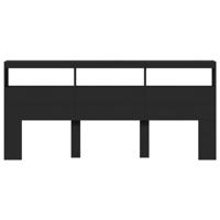 Hoofdbordkast met LED-verlichting 220x17x102 cm zwart - thumbnail