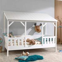 Vipack huisbed met wit dak - wit - 90x200 cm - thumbnail