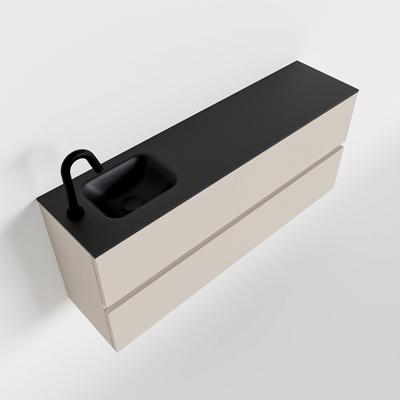 MONDIAZ ADA 120cm toiletmeubel linen. LEX wastafel urban links 1 kraangat