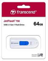 Transcend JetFlash® 790 USB-stick 64 GB Wit, Blauw TS64GJF790W USB-A 3.1 Gen 1 - thumbnail