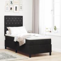 Boxspring bed met matras Zwart 80 x 200 cm Fluweel - thumbnail