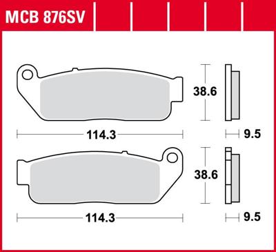 TRW remblokken "mcb 876 brake pad mcb 876 sv sintered metal