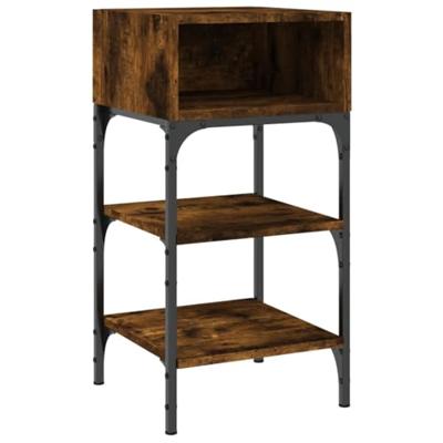 Nachtkastjes 2 st 35x34,5x70 cm bewerkt hout gerookt eikenkleur Nachtkastjes 2 st 35x34,5x70 cm bewerkt hout gerookt eikenkleur