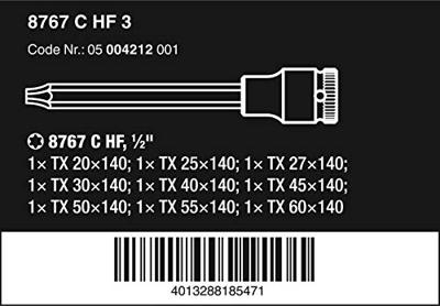 Wera 8767 HMC HF 3 Zyklop Bit-doppen-set TORX®, met vasthoudfunctie, 9-delig - 1 stuk(s) - 05004212001