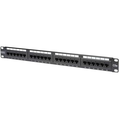 Digitus DN-91524U 24 poorten Netwerkpatchpaneel 483 mm (19) CAT 5e 1 HE Zwart Niet ingericht