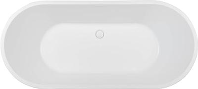 Saqu Spa vrijstaand bad met 2 ligzijdes 178x80cm mat wit acryl incl. afvoer met overloop wit
