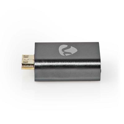 Nedis CVTB34906GY Hdmi™-adapter Hdmi Male / Hdmi™ Mini-connector Hdmi Female / Hdmi™ Output Verguld Recht Aluminium Gunmetal 1 Stuks Cover Window Box