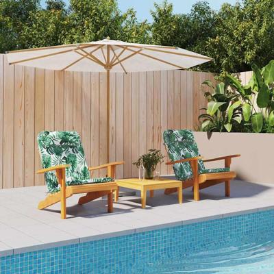 Stoelkussen Bloemen 2 pcs Groen 58 x 77 x 4.5 cm Oxford stof