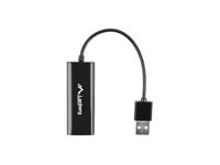Lanberg NC-0100-01 kabeladapter/verloopstukje USB-A RJ-45 Zwart - thumbnail
