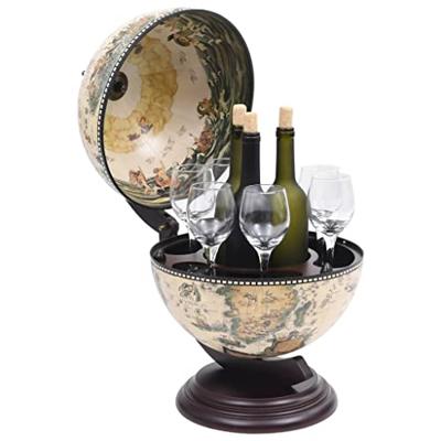 Globebar tafelmodel eucalyptushout wit