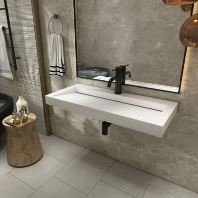 Wastafel AquaSplash Hoya 100x45.5 cm Met Kraangat Mat Wit Aquasplash Wastafel AquaSplash Hoya 100x45.5 cm Met Kraangat Mat Wit Aquasplash