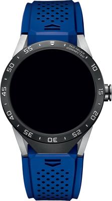 Horlogeband Smartwatch Tag Heuer SAR8A80-3 / FT6058 / 1FT6118 Rubber Blauw 22mm