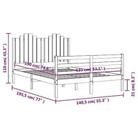 Bedframe met hoofdbord massief hout - thumbnail