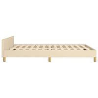 Bedframe zonder matras stof crèmekleurig 140x190 cm - thumbnail