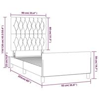 Bedframe zonder matras 90x200 cm stof donkerbruin - thumbnail