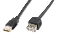 Digitus AK-300200-030-S USB-kabel USB 2.0 USB-A stekker, USB-A bus 3.00 m Zwart - thumbnail