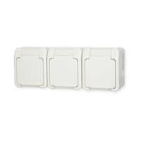 Schneider Electric MEG2390-8019 AquaStar Compleet Wandcontactdoos met randaarde en klapdeksel spatwaterdicht Polar-wit 3-voudig 1 stuk(s) - thumbnail