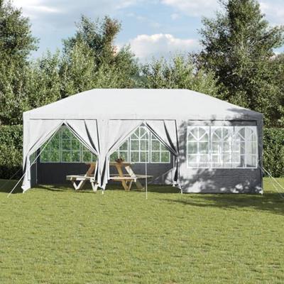 Partytent met 10 zijwanden in het wit 6x4 m PE Partytent met 10 zijwanden in het wit 6x4 m PE