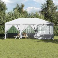 Partytent met 10 zijwanden in het wit 6x4 m PE - thumbnail
