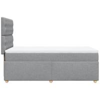 Boxspring met matras stof lichtgrijs 90x190 cm - thumbnail