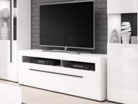 Tv-meubel TULIO 1 lade 140 cm wit/hoogglans wit zonder led - thumbnail