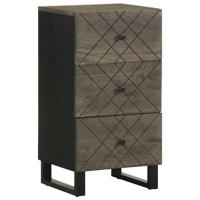 Dressoir 40x33x75 cm massief mangohout zwart - thumbnail